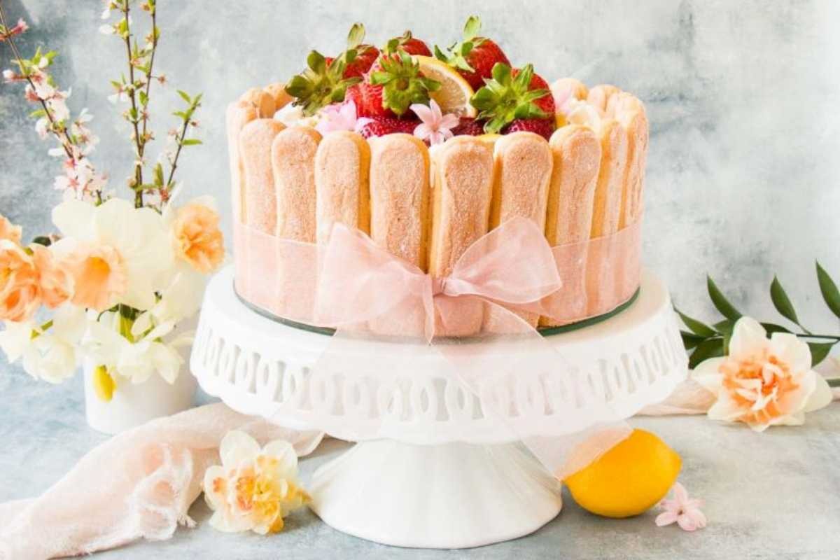 Lemon-Infused Strawberry Charlotte Dessert
