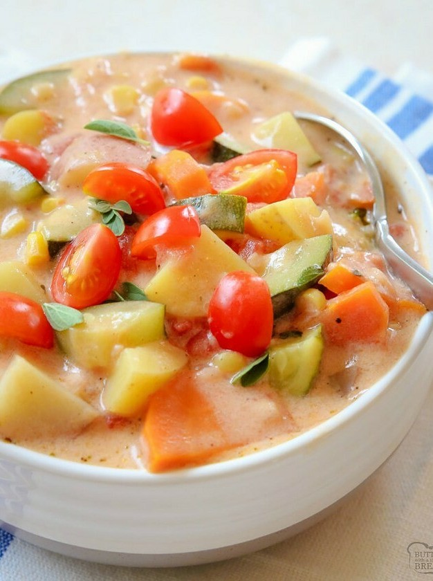 Summer Harvest Veggie Soup Delight