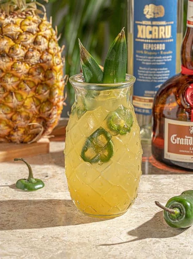 Mezcal Margarita with Spicy Pineapple Twist