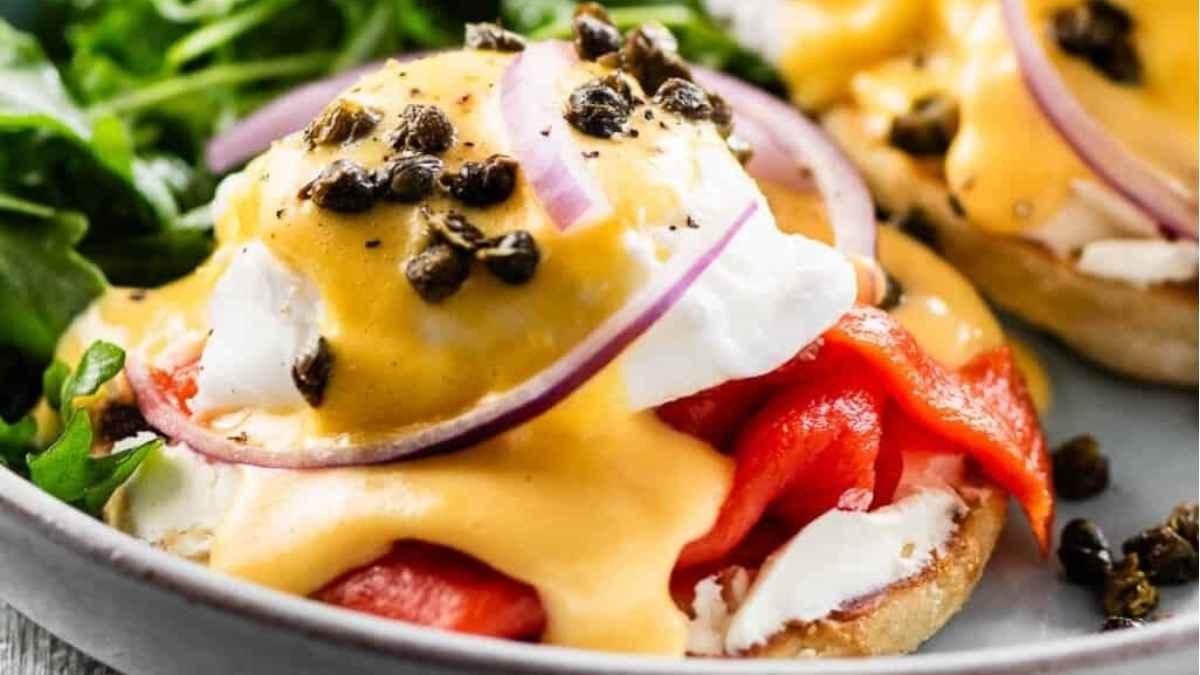 Salmon Benedict with a Smoky Twist