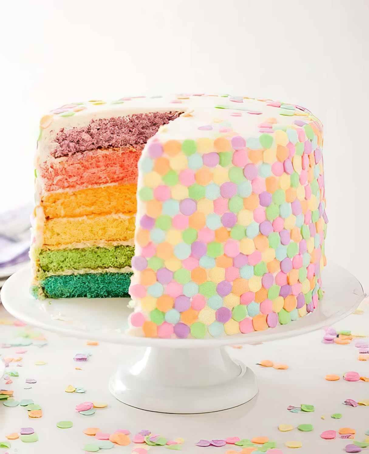 Vibrant Springtime Pastel Confetti Cake Delight