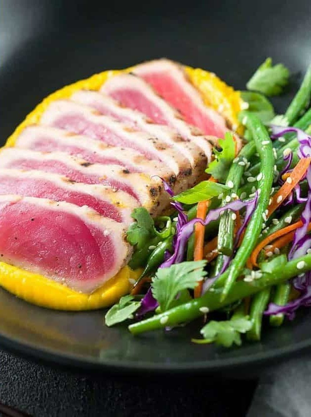 Ahi Tuna with Crispy Sesame Beans
