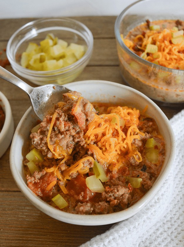 Bacon Cheeseburger Keto Comfort Soup