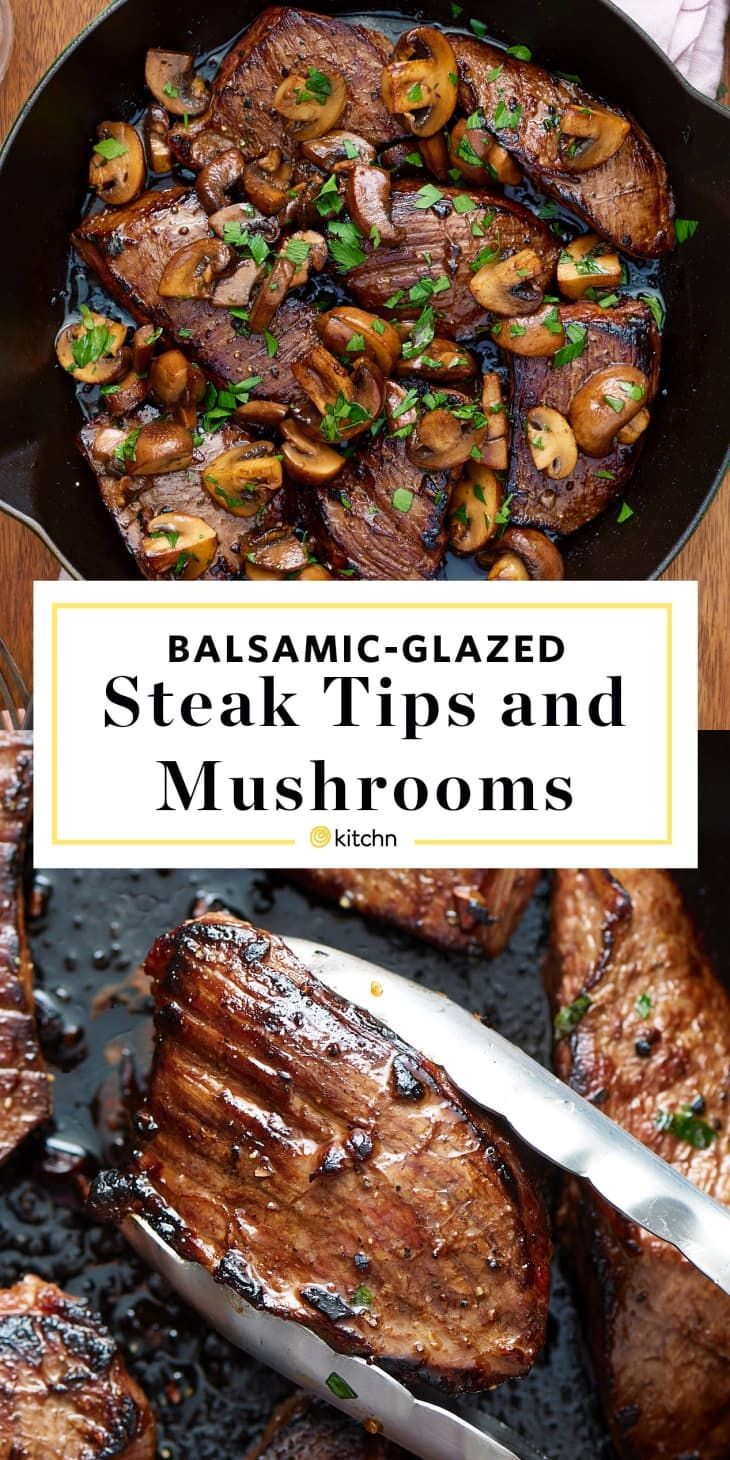 Balsamic Glazed Steak Tips and Mushroom Delight