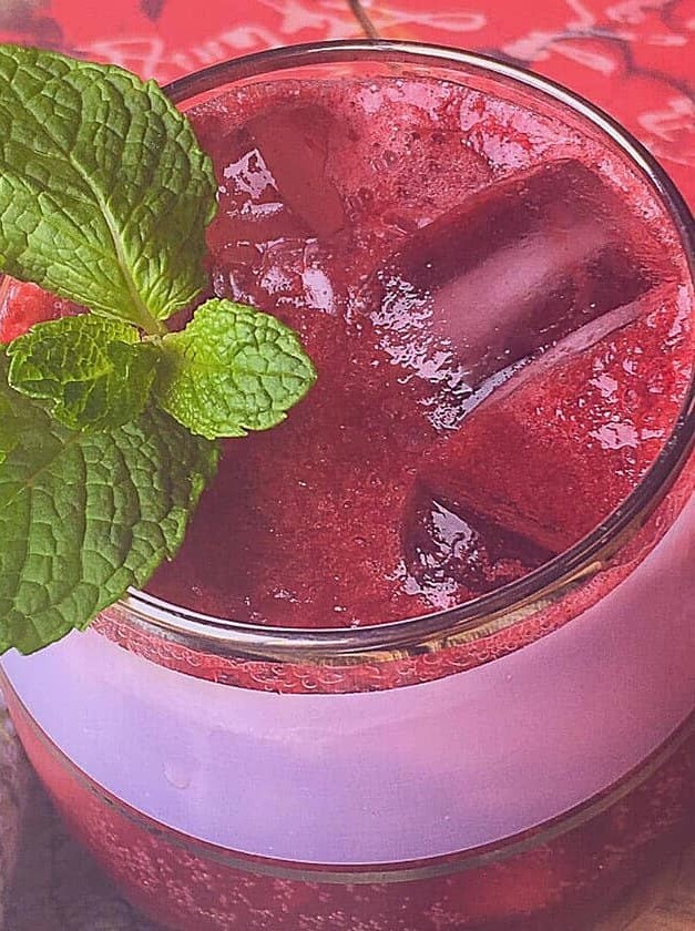 Gin Cherry Mint Holiday Sparkler