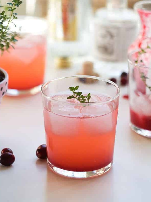 Cranberry Thyme Gin Fizz