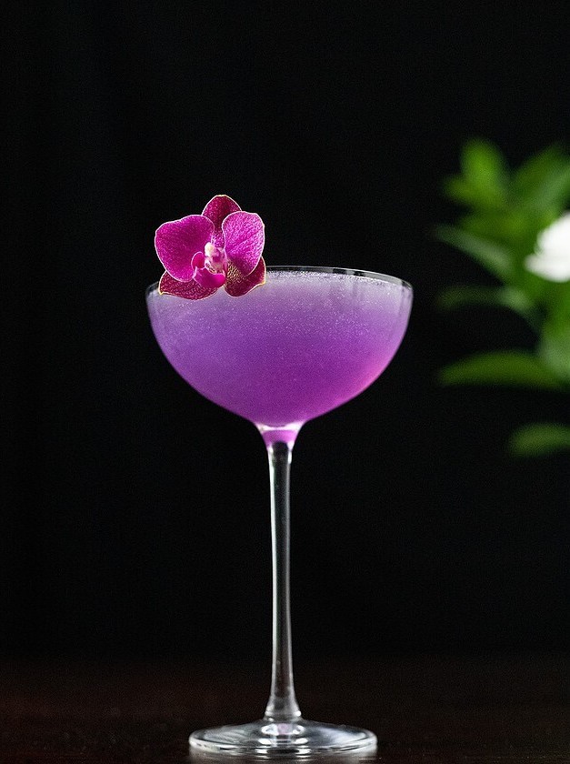 Violet-Infused Gin Peach Sour Delight