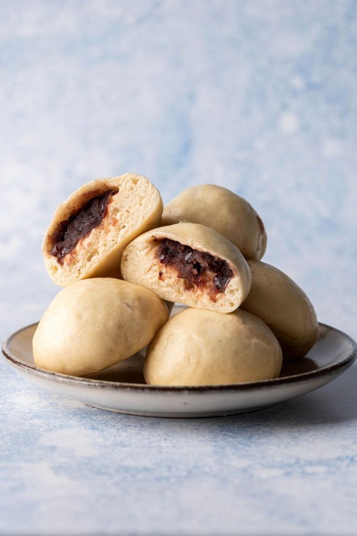 Soft Steamed Red Bean Dessert Buns