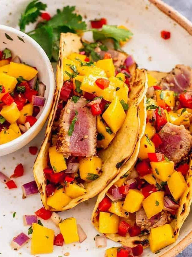 Sesame Crusted Ahi Tuna Taco Delight