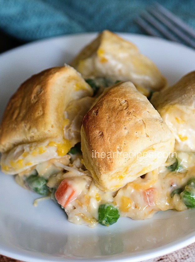 Comforting Chicken Pie with Flaky Biscuit Crust