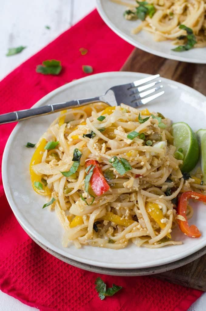 Quick Vegan Noodle Stir-Fry with Chickpeas and Herbs