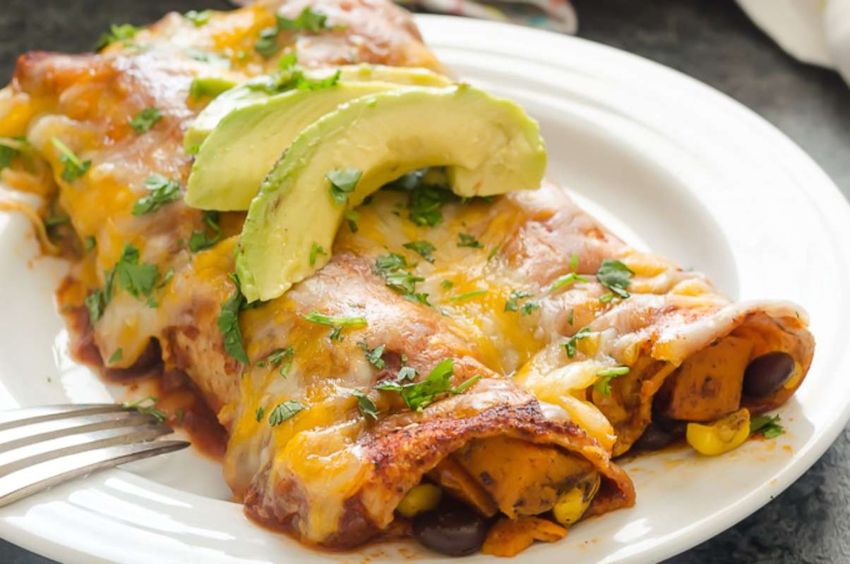Sweet Potato Black Bean Enchilada Fiesta