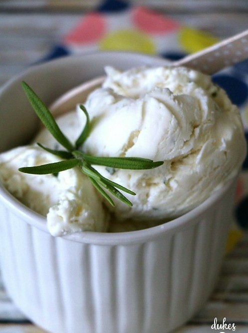 Savory Honey Ice Cream with Rosemary & Goat Cheese