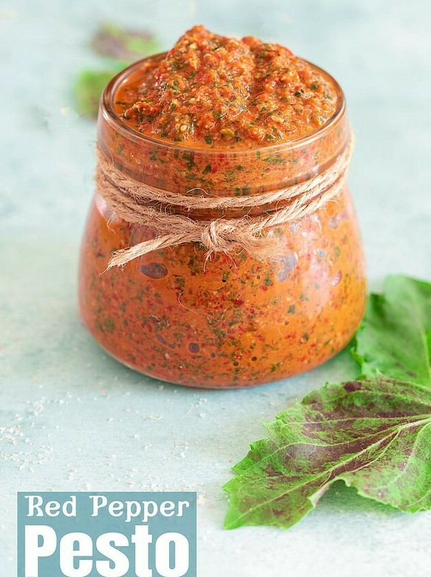 Purple Basil Bell Pepper Pesto Delight