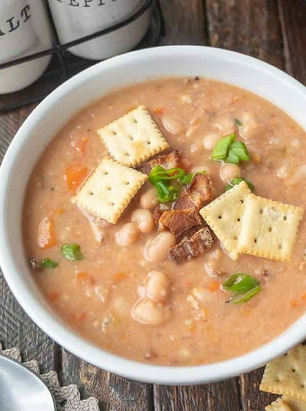Smoky Bean Soup with Caramelized Bacon