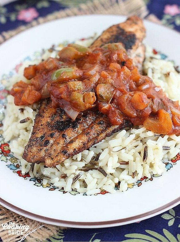 Spicy Catfish with Creole Tomato Sauce