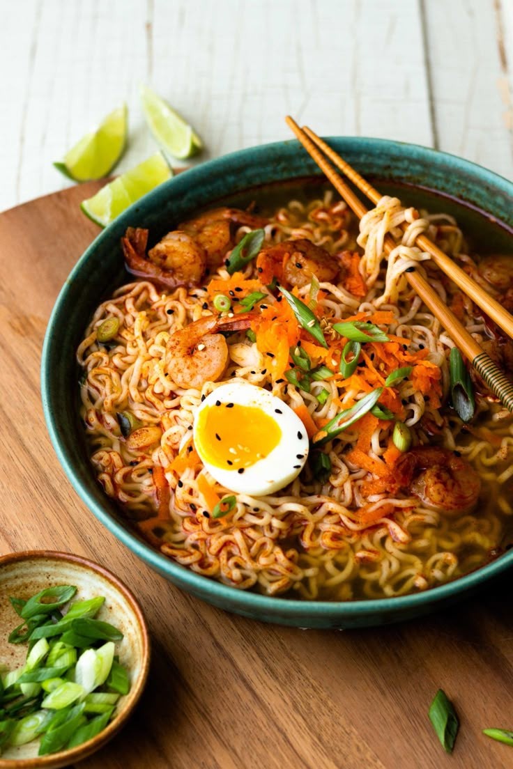 Spicy Shrimp Ramen with Zesty Lime Broth