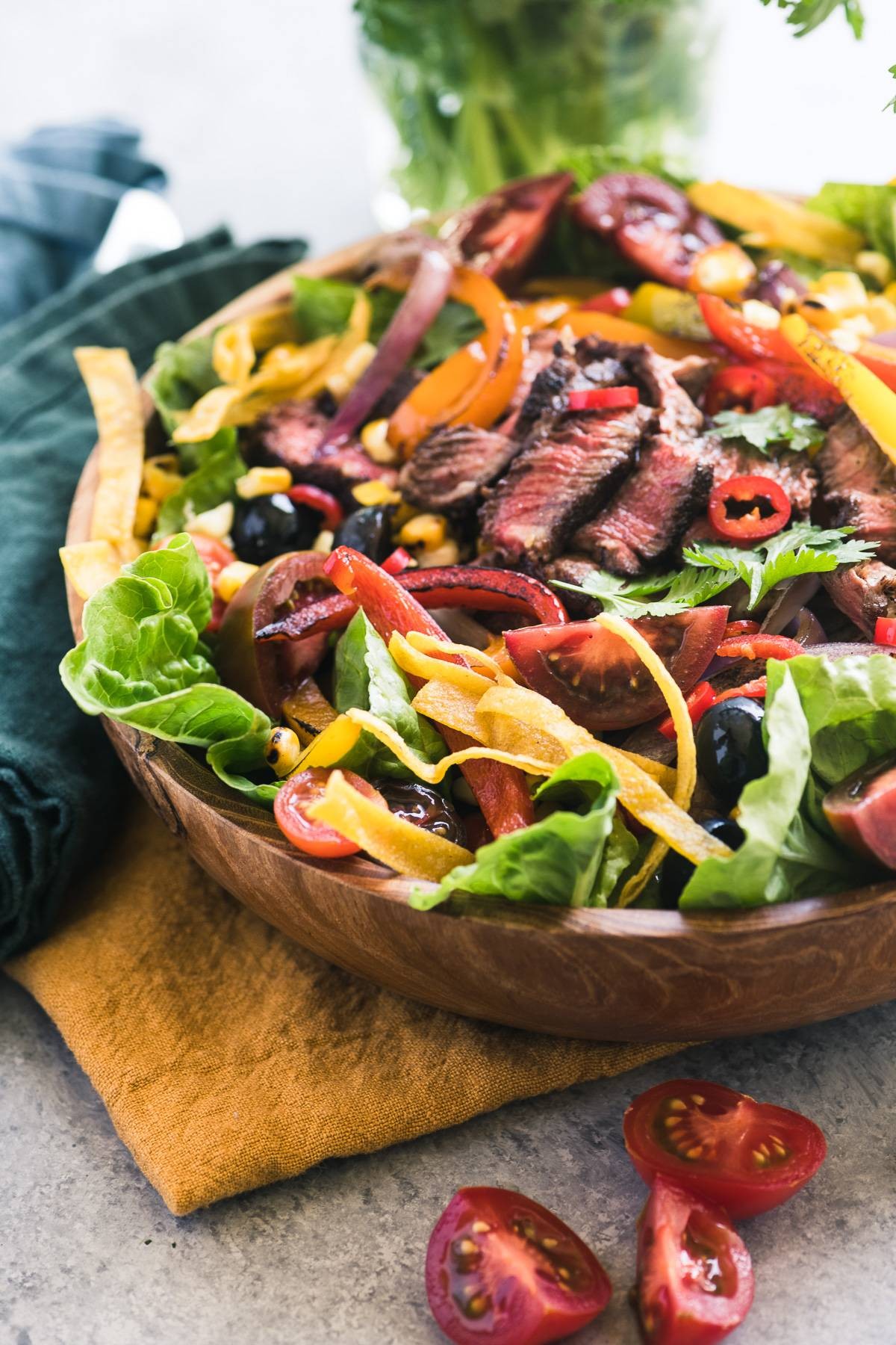 Steak Fajita Romaine Salad Delight