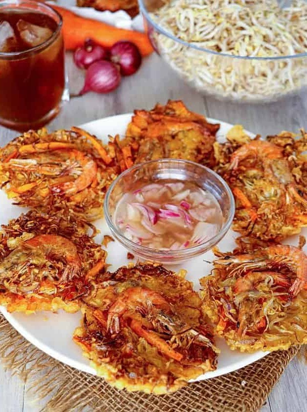 Crispy Bean Sprout Fritters with Shrimp