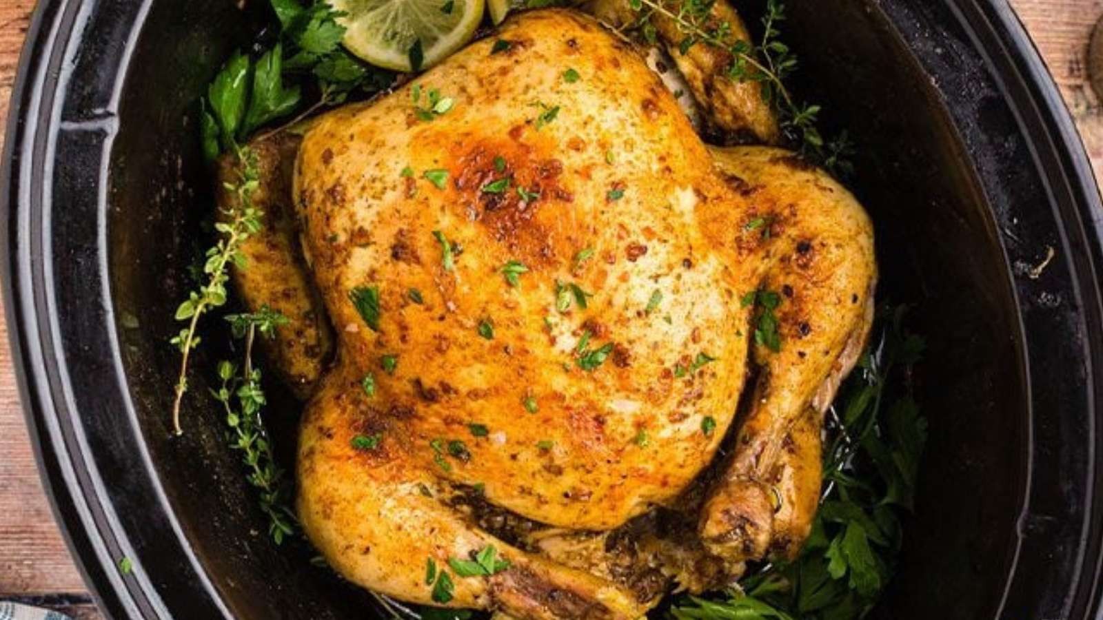 Tender Slow Cooker Whole Roasted Chicken
