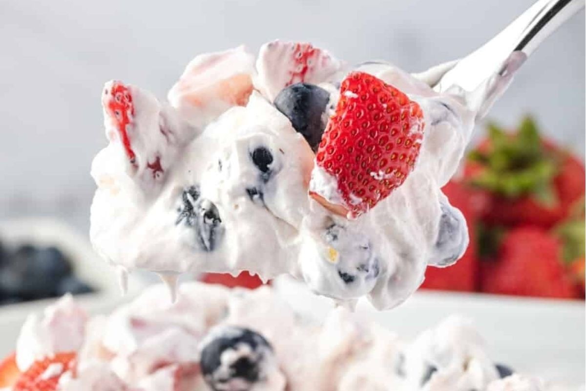 Blueberry Strawberry Cheesecake Dessert Delight