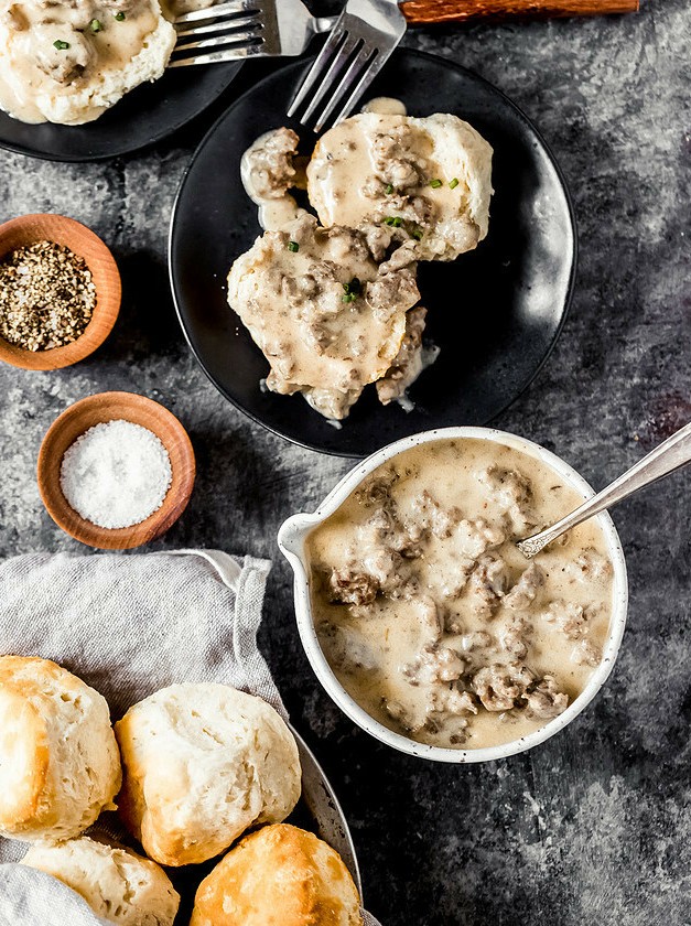 Hearty Venison Sausage Biscuit Gravy
