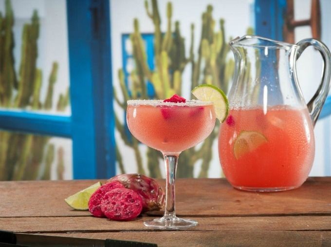 Prickly Pear Meets Sunny Orange Cocktail