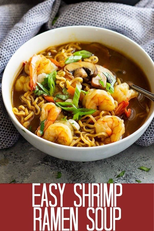 Quick Shrimp Ramen Noodle Soup