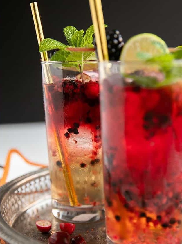 Blackberry Cranberry Sparkling Ginger Fizz