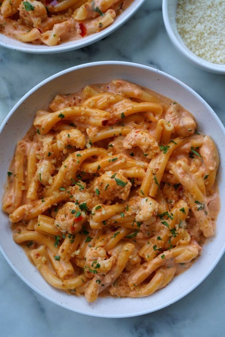 Rock Shrimp Pasta with Fiery Calabrian Sauce