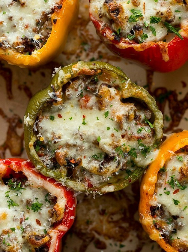 Sausage Stuffed Bell Pepper Pizzas