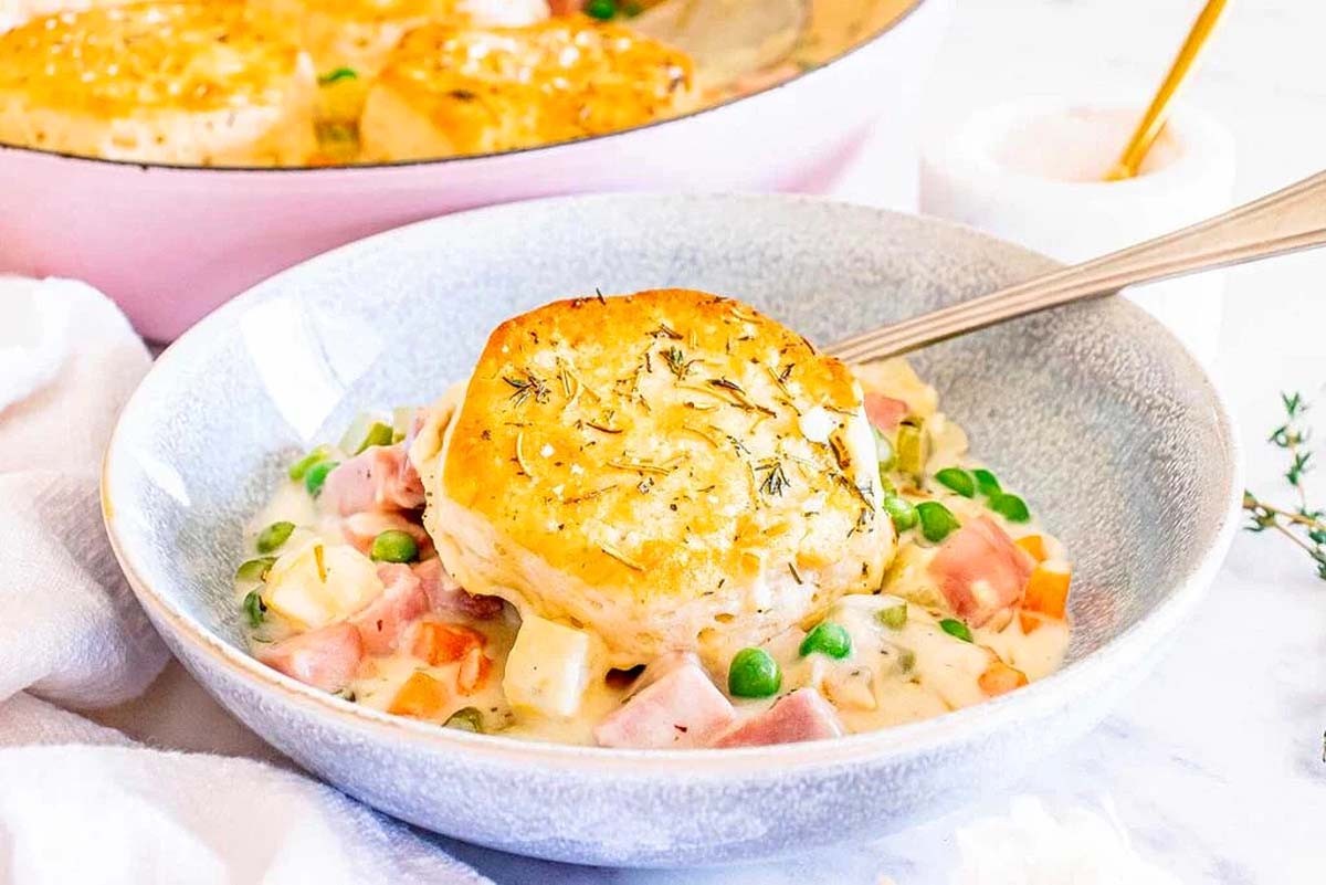 Ham & Veggie Creamy Pie Recipe