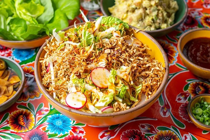Sesame Noodle Coleslaw with Crunchy Delights