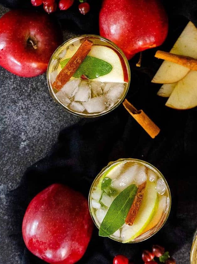 Whiskey Apple Cider Smash Cocktail