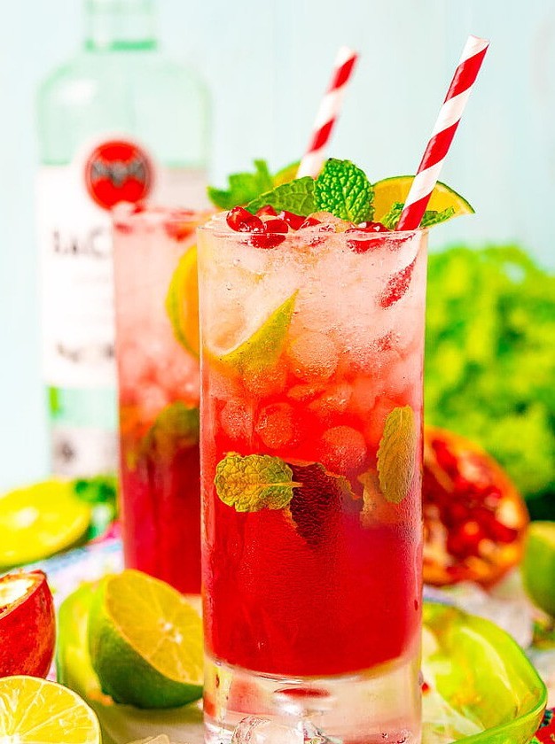 Pomegranate Twist on Classic Mojitos