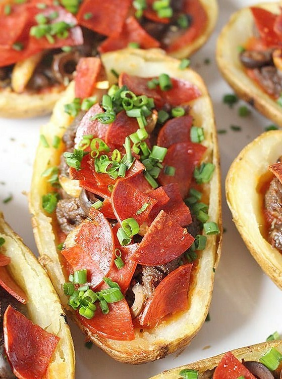 Paleo Pizza Potato Skin Delights
