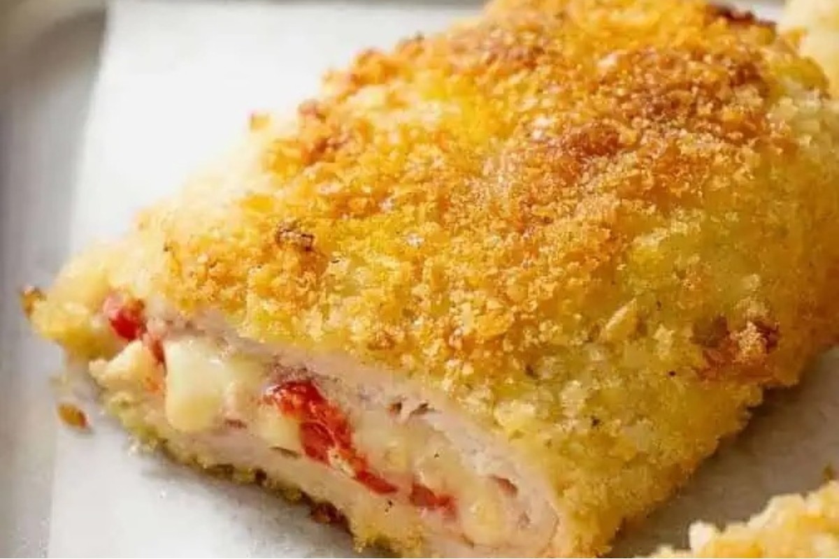 Crispy Ham Stuffed Pork Chops Spanish-Style