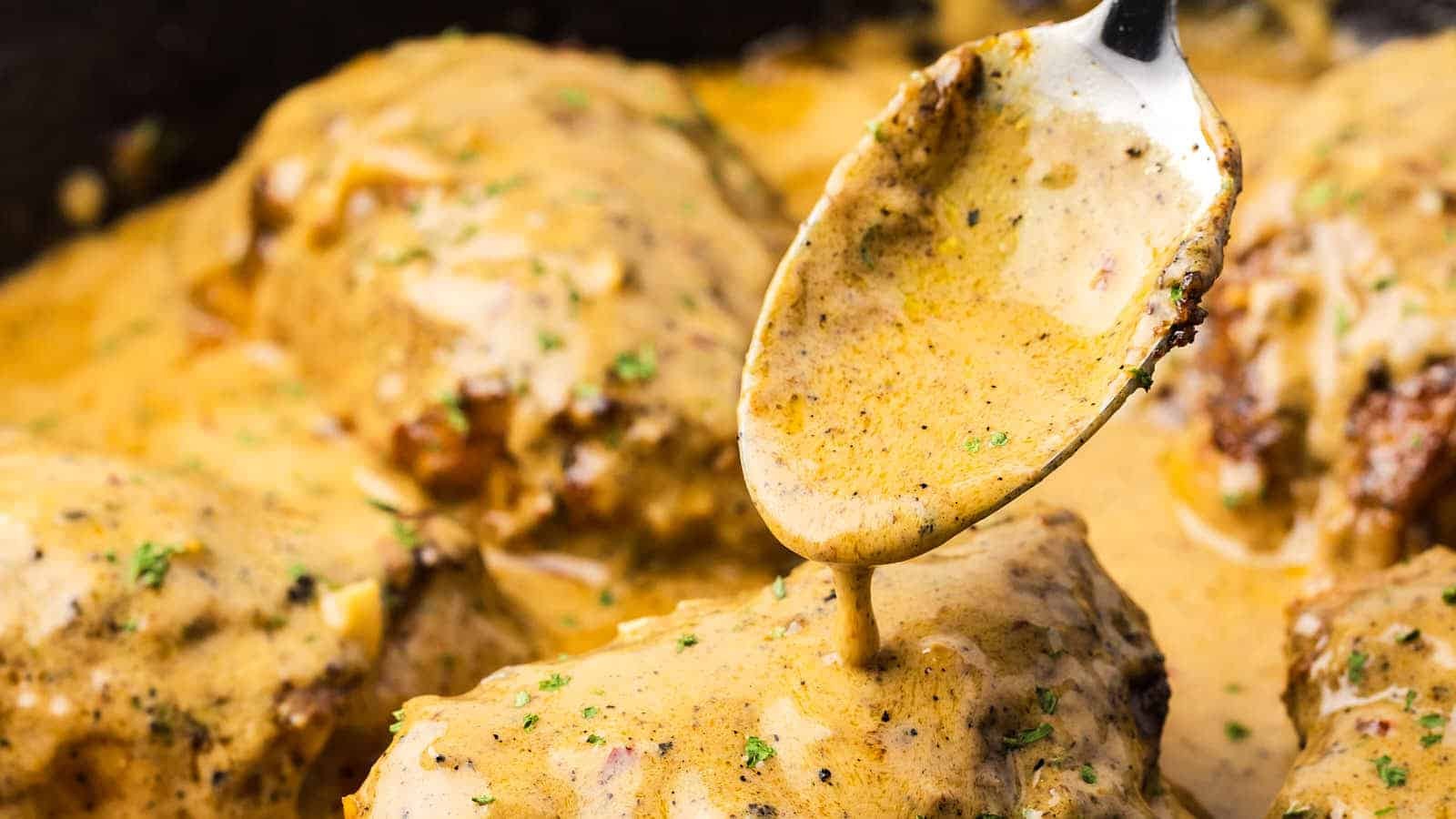 Crispy Cast Iron Creamy Chicken