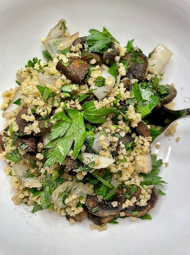 Millet Medley with Sauteed Mushrooms and Herbs