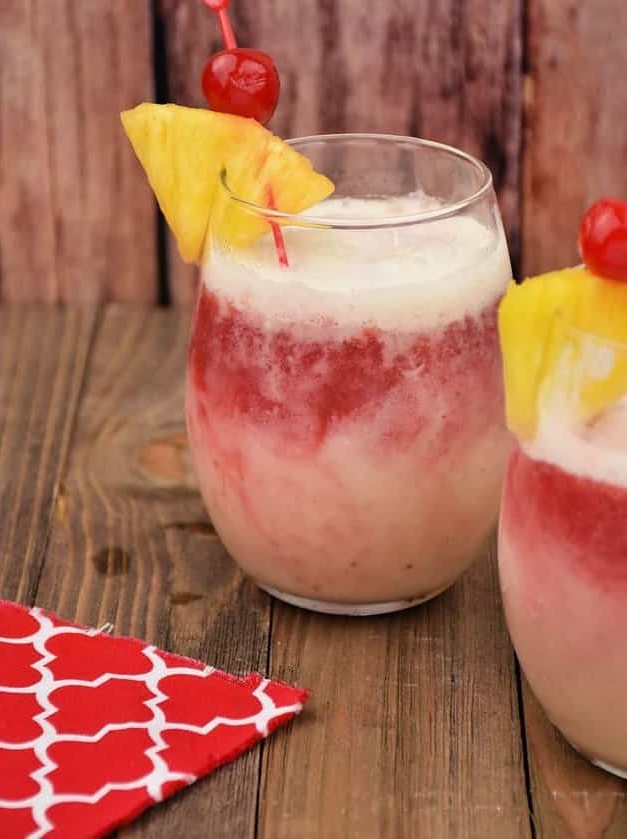 Strawberry Pineapple Coconut Bliss in a Glass