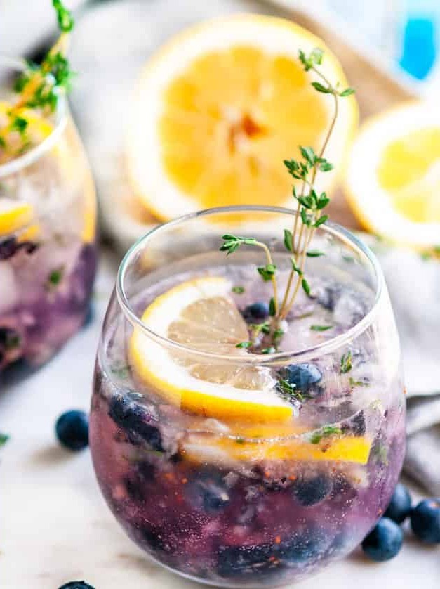 Summer Gin Cocktail with Blueberries & Thyme