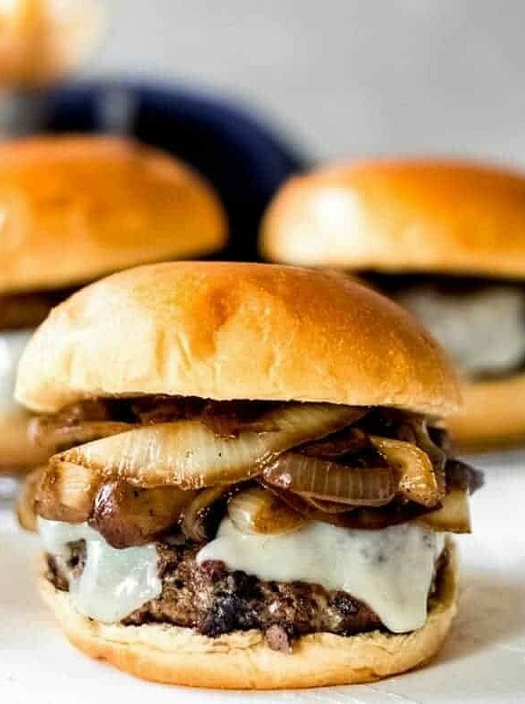 Swiss Cheese Mushroom Burger Bliss