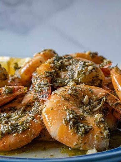 Greek Shrimp Roasted in Lemon Wine Sauce