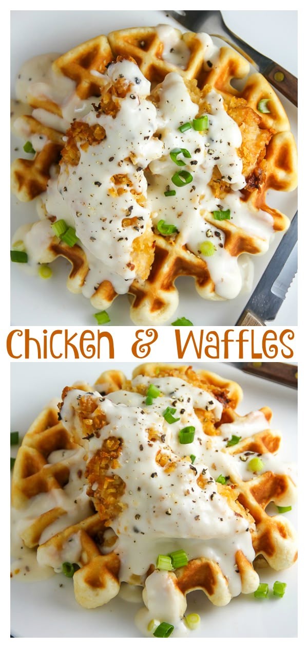 Crispy Chicken & Waffles with Rich Gravy