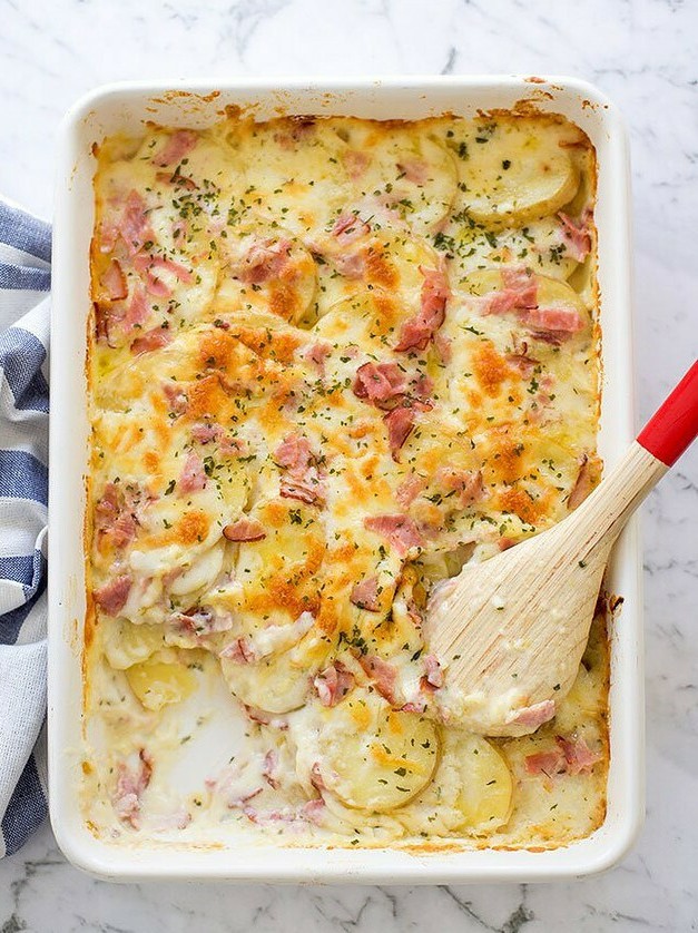 Cheesy Ham and Potato Layers