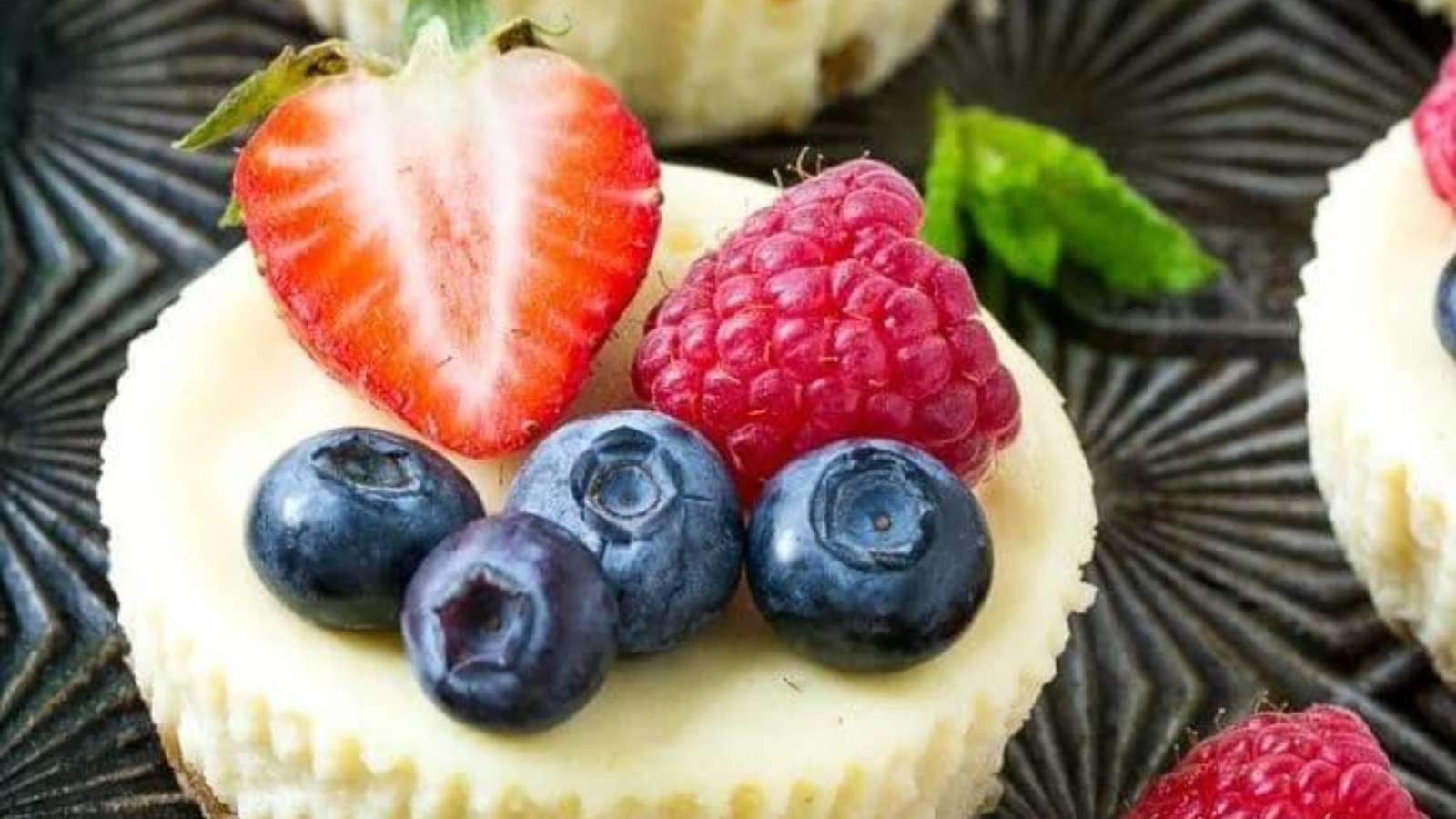 Mini Berry-Infused Yogurt Cheesecakes