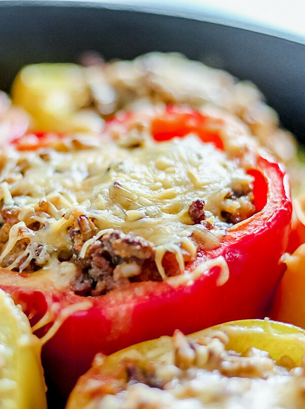 Bell Pepper Boats with Italian Ground Beef