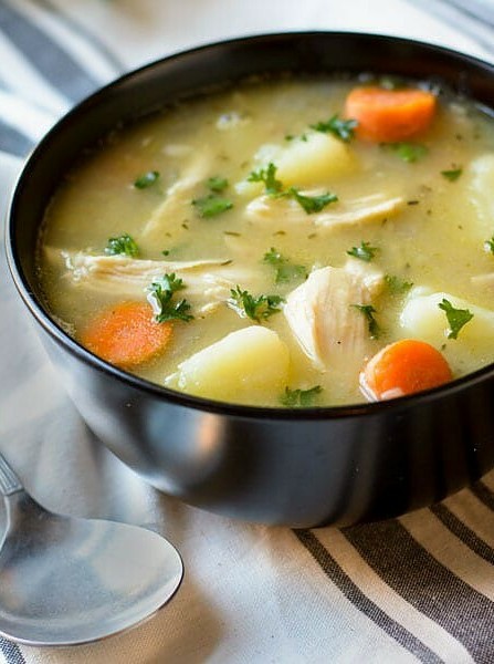 Roasted Chicken Potato Soup Delight