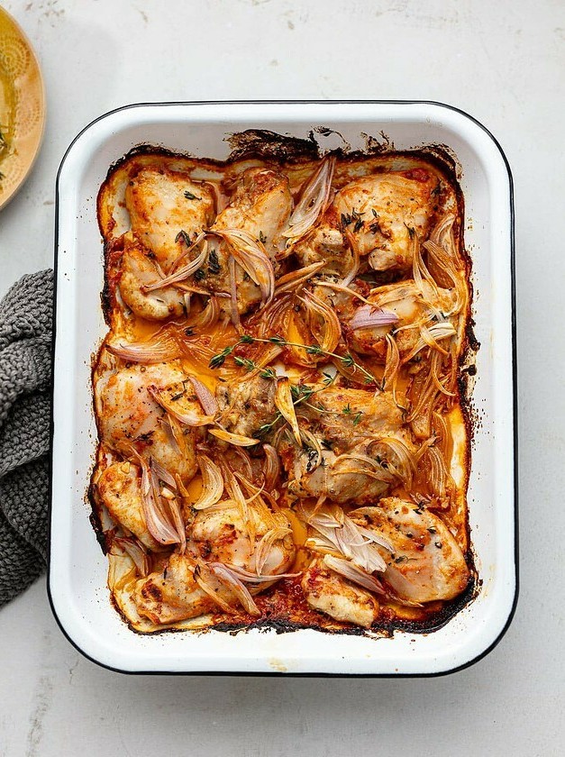 Quick Dijon Glazed Chicken Thighs