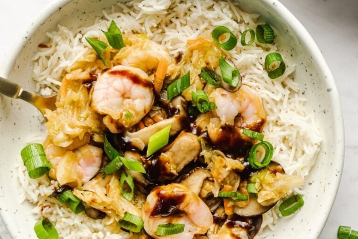 Quick Moo Shu Style Shrimp Delight